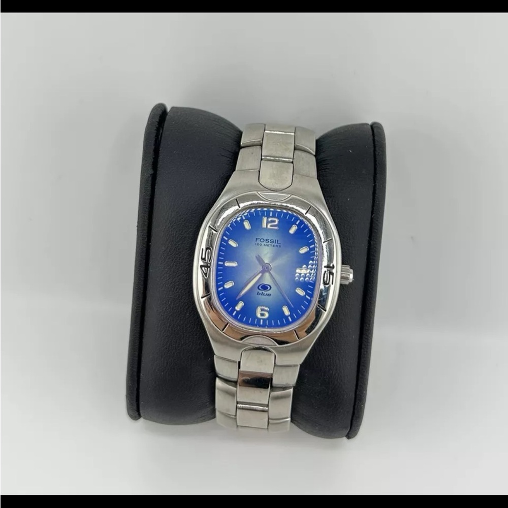 Fossil AM3449 Watch Blue Dial New Battery #172